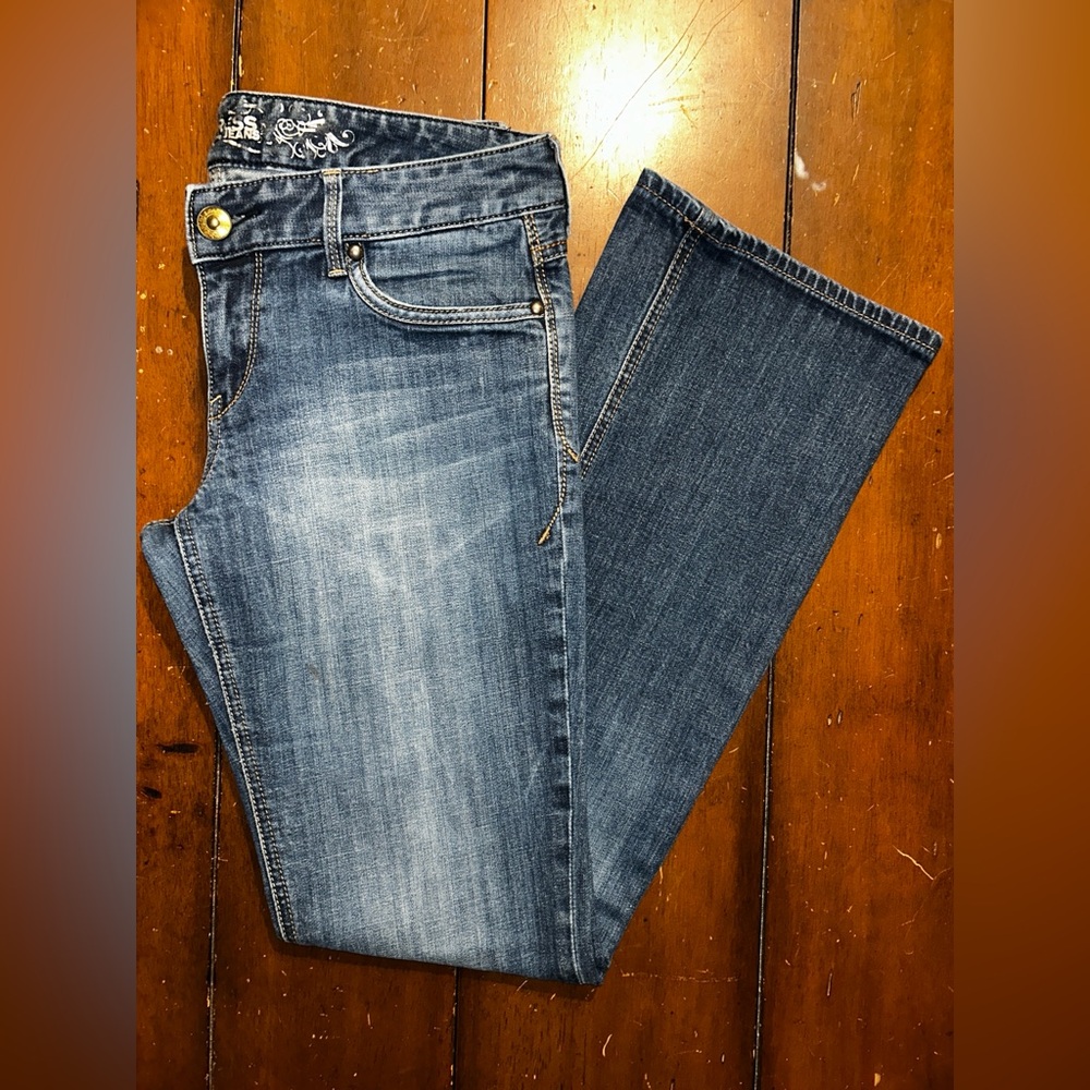 Express Women's Bootcut Jeans in Medium Blue Wash